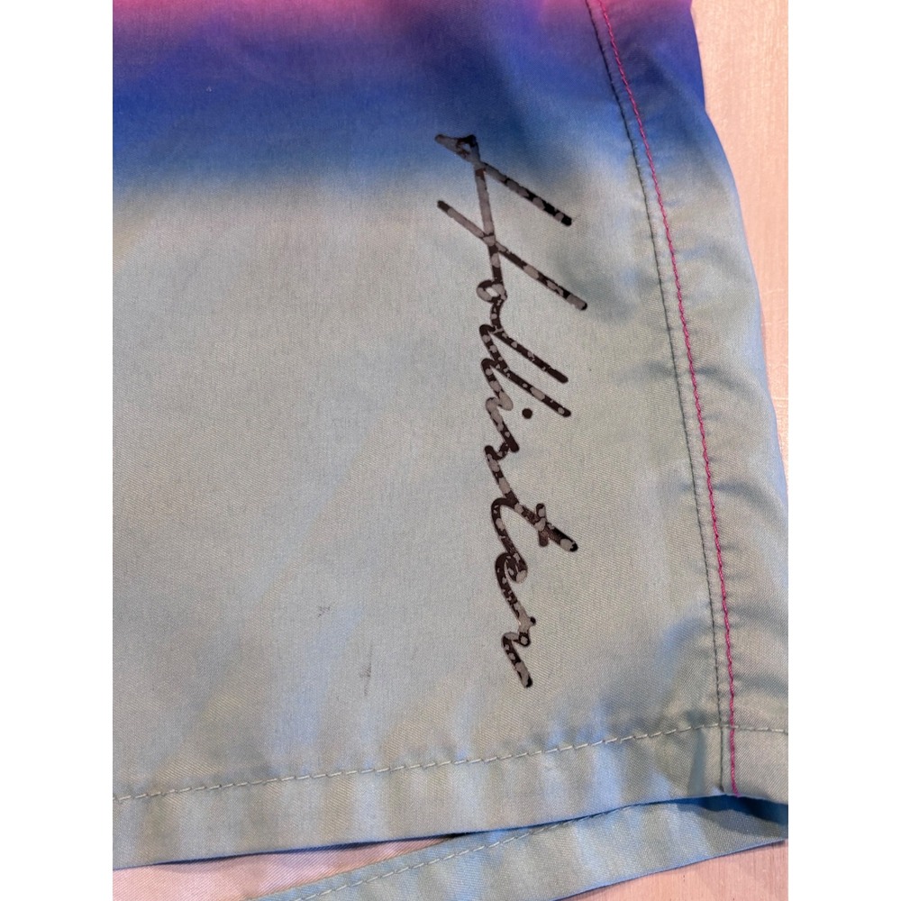 Hollister Mens Ombre Board Shorts Pink Blue Swim Trunks SZ 26 Mesh Lined Surfer - Picture 4 of 8